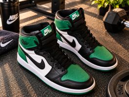 Nike Air Jordan 1 High grün schwarz weiss neuwertig