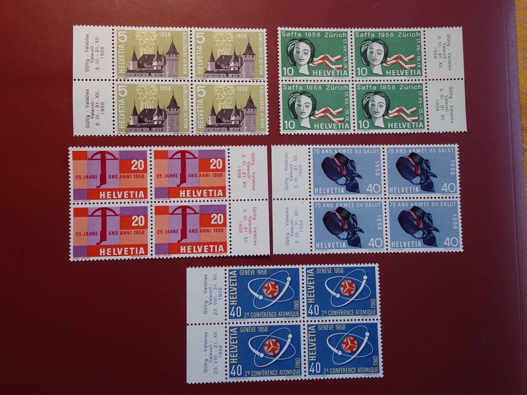 Tous les timbres: 1958, WERBEMARKEN + ATOMKONFERENZ, SATZ MIT TABS, POSTFRISCH – D'occasion à Eschenbach SG par eDaisy