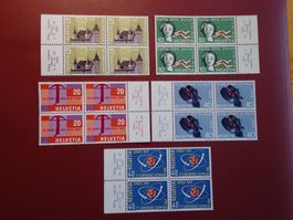 1958, WERBEMARKEN + ATOMKONFERENZ, SATZ MIT TABS, POSTFRISCH