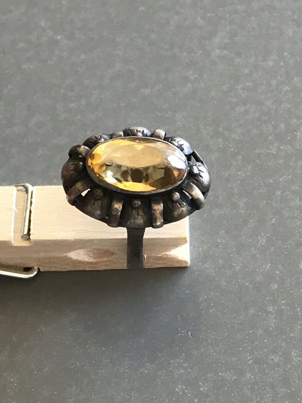 Ringe: XXL BIEDERMEIER CITRIN Silber Ring Rg53 – Gebraucht aus Basel von gretchen03 1