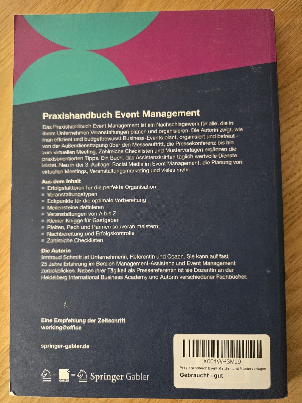 Libri: Praxishandbuch Event Management - Irmtraud Schmitt – Usato da Buchrain venduto da reloca 1