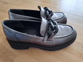 GABOR Trend Loafer, grau metallic, Gr. 39, neuwertig!
