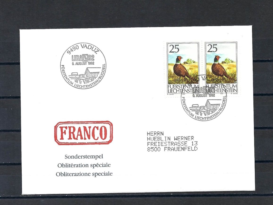 Alle Briefmarken: 9 Sonderbrief mit Sonderstempel 1.8.-9.8.92 / LIBA 92 – Gebraucht aus Bronschhofen von Imsr 4