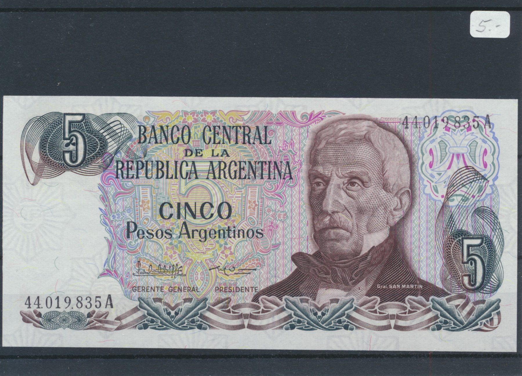 Banconote: Argentinien, Banknote 5 Pesos, ungebraucht – Nuovo (secondo la descrizione) da Winterthur venduto da Zupogeru