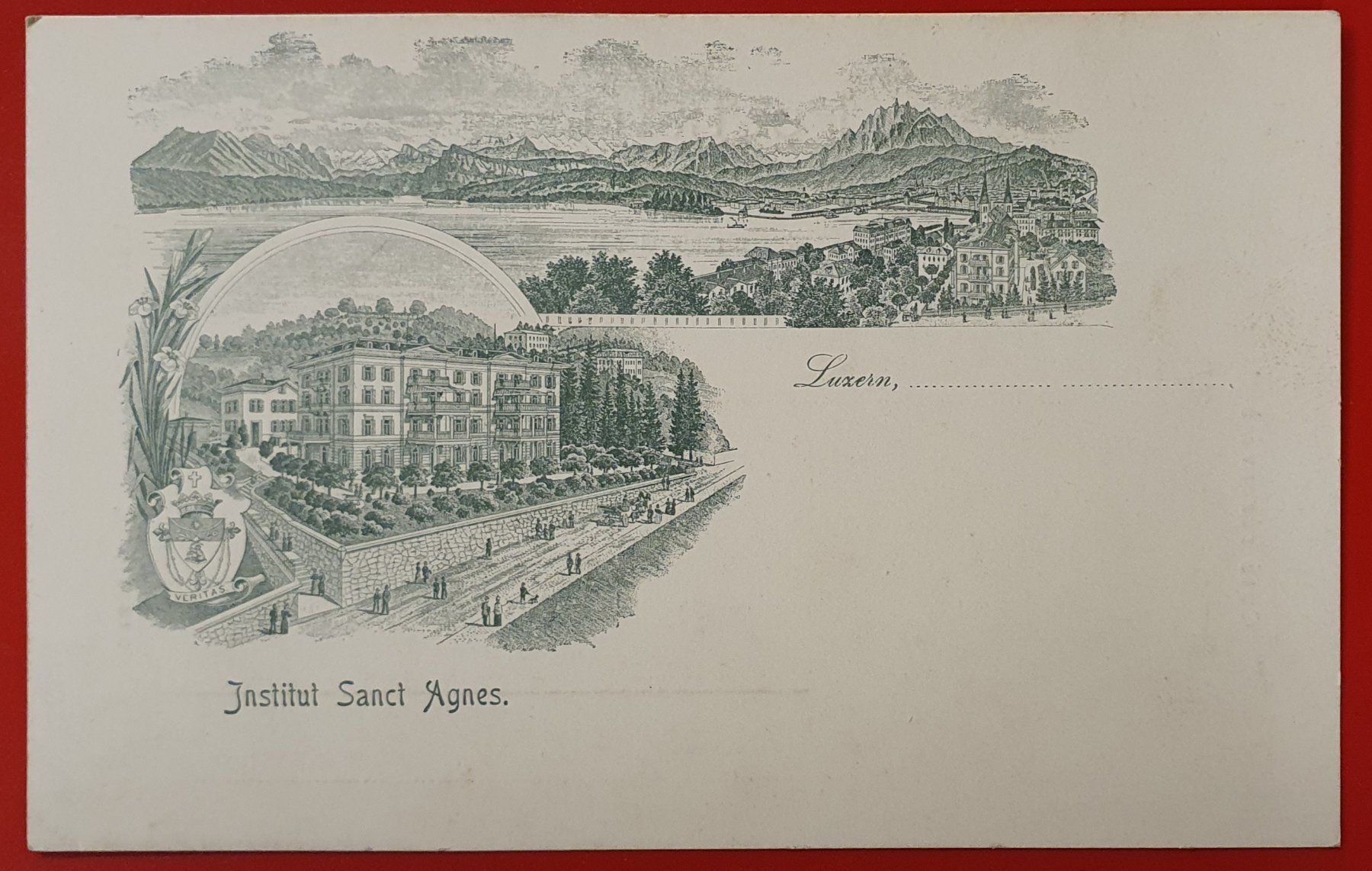 Cartoline postali: Luzern,  Institut Sanct Agnes – Usato da Kreuzlingen venduto da Rschweiz1