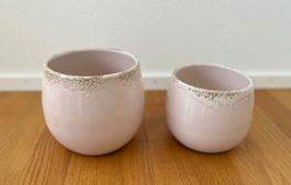 Set Cachepot Übertopf Keramik rosé