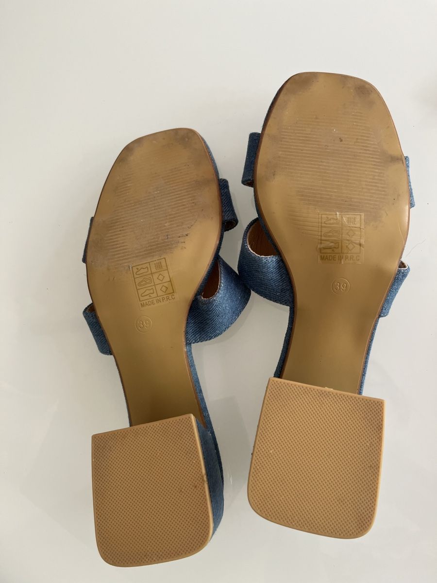 Damenschuhe: Sandaletten Jeans Grösse 39 Blockabsatz  – Neu und originalverpackt aus Füllinsdorf von Bambu2007 2