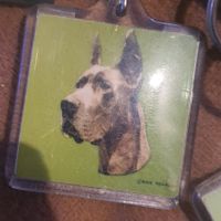 Porte-clés vintage chien 4x4 cm