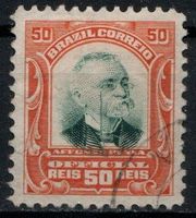 Timbre Brésil 50 Reis, 1906, Officiel, Obl.