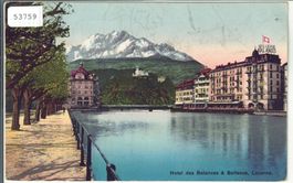 Luzern - Hotel des Balaces & Bellevue - Litho