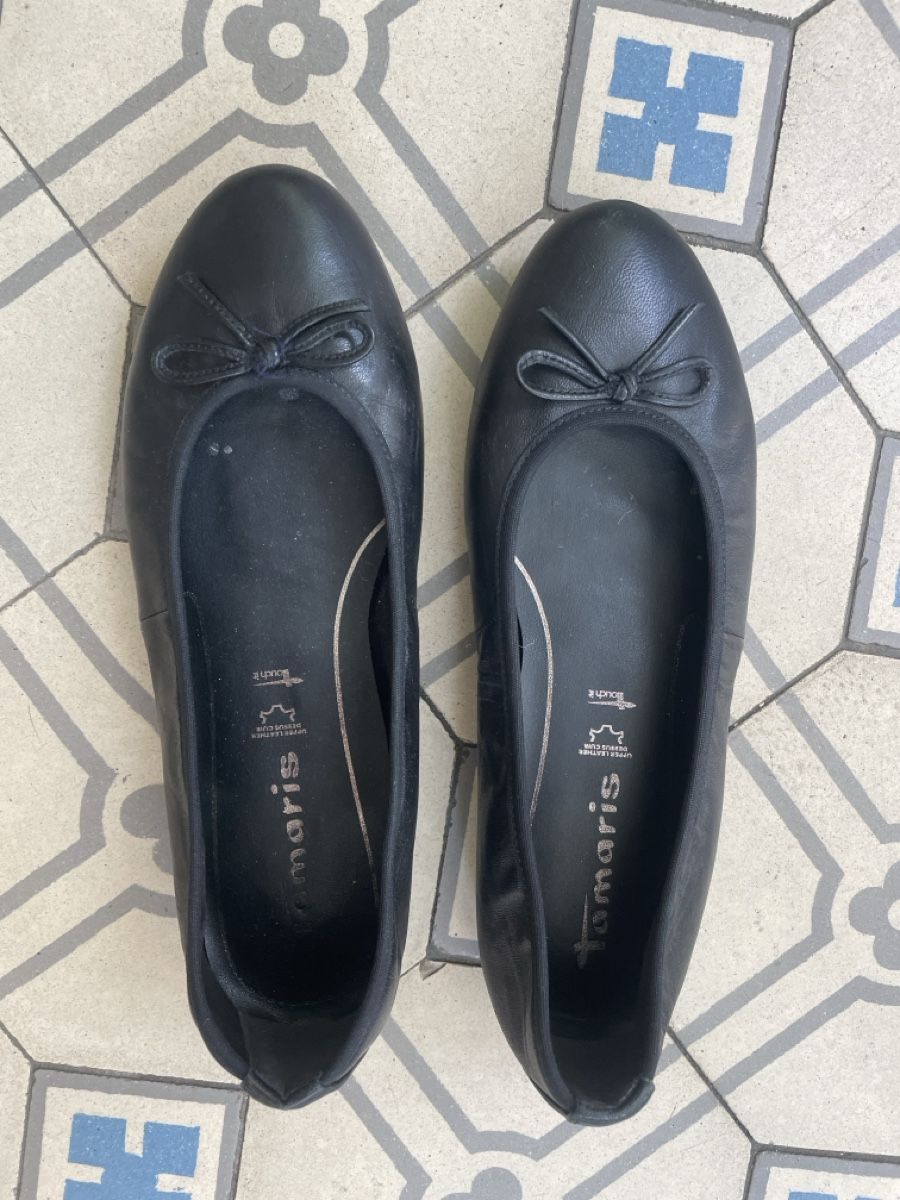 Tamaris Damenschuhe: Tamaris Ballerinas schwarz Leder – Gebraucht aus Bern von a51123m 1