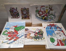 Weihnachts Fensterbilder Set 7 Motive neu in Verpackung