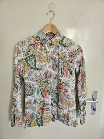 Etro Hemd Paisley Muster Weiss IT 40 (DE 36) made in Italy
