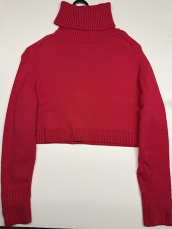 Zara Crop Turtleneck Sweater dark pink Size S Good Condition