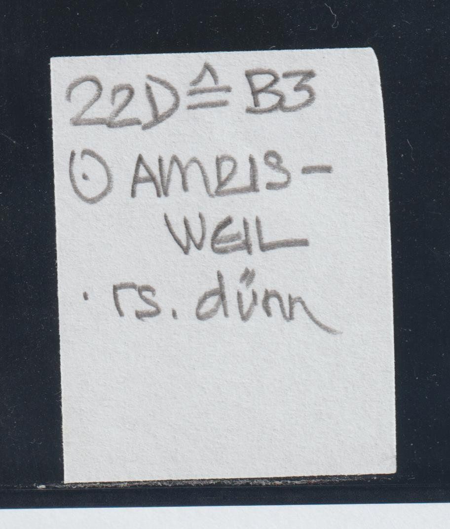 Tutti i francobolli: Strubel 22 D mit Stempel AMRISWEIL – Usato da Siebnen venduto da Fstaehli 2