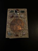 Schreibblock mit Kupferbild und Steinen, BRASIL