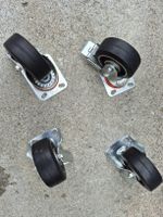 4x Lenkrollen d 98mm Alu/Gummi Rad mit Kugellager