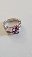 belle bague argent et tourmalines et aigue marine56