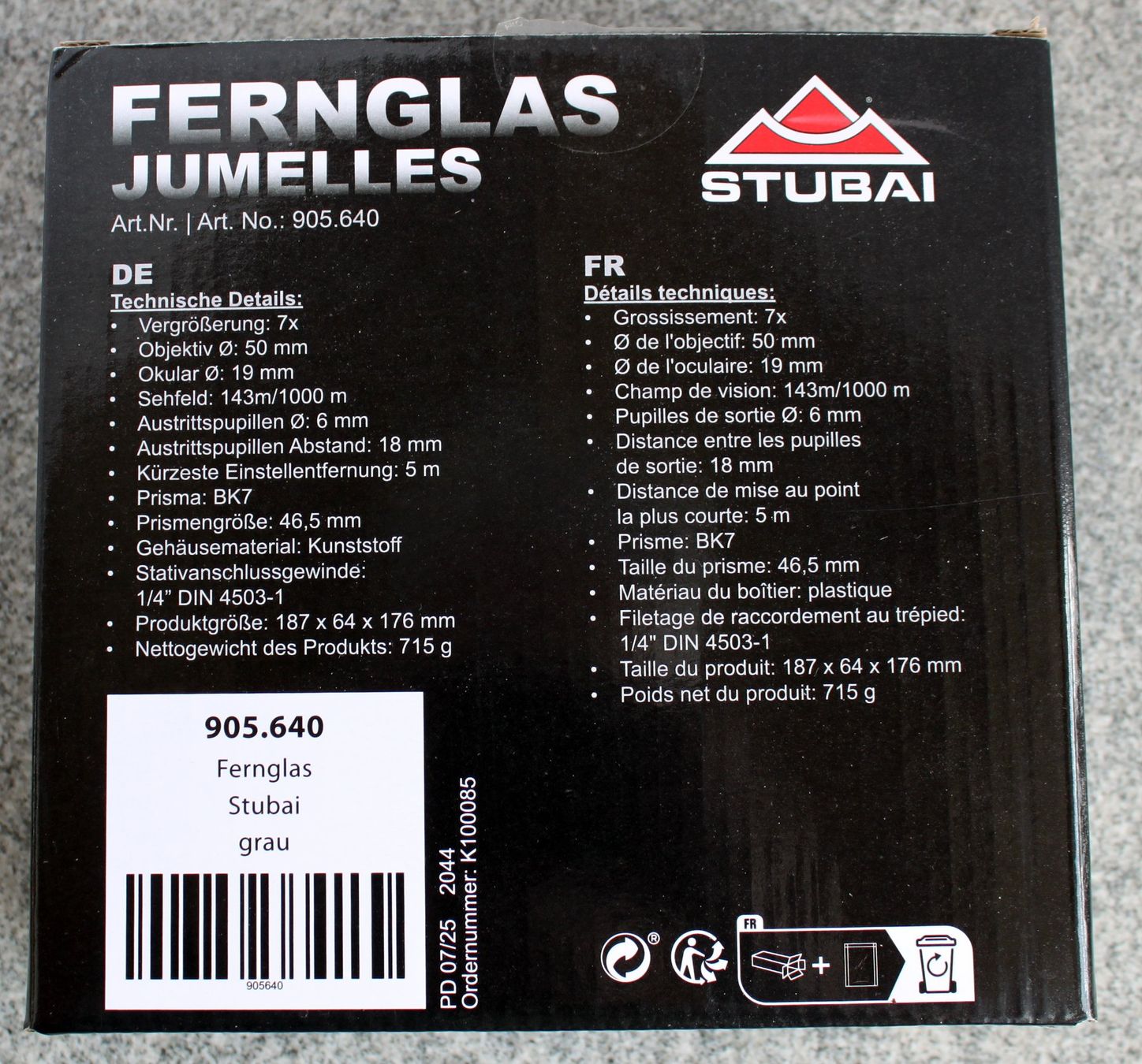 Binocoli: Ferngals Stubai – Nuovo e nell'imballaggio originale da Fischbach-Göslikon venduto da McAlfi.FG 4