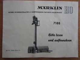 Märklin Gebrauchsanweisung, Anleitung 7188 - HO