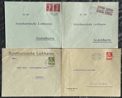 4 Belege Solothurnische Leihkasse 1926/27 Schweiz