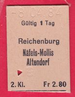 KARTON BILLETT, REICHENBURG - ALTENDORF, 2.KLASSE, EINFACH