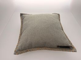 Kissen Bezug Grau Leinen mit Naht 40x40cm neu