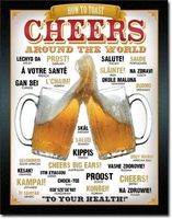 Blechschild-CHEERS AROUND THE WORLD-2BIE
