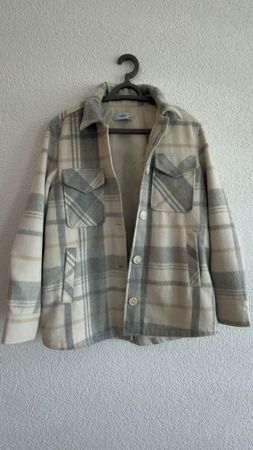 Hemdjacke Reserved kariert grau beige Grösse 34 neuwertig