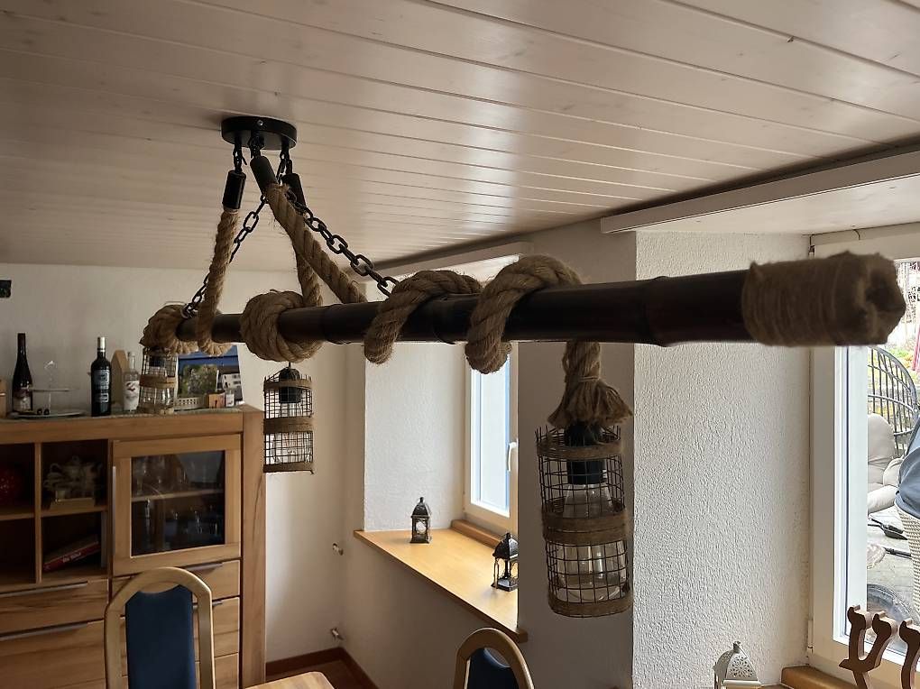 Lampadari & plafoniere: Deckenlampe aus Bamboos und LED Birnen – Usato da Wittnau venduto da Ricartutti 2