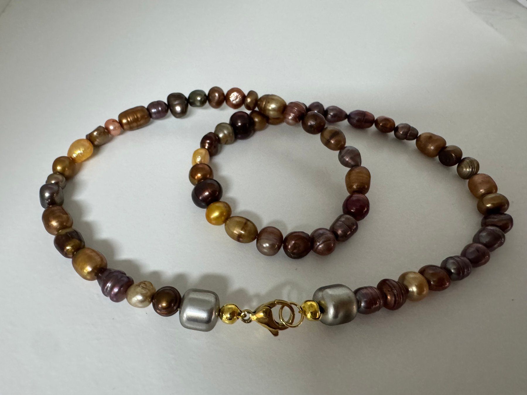 Perle (finte): Halskette Zuchtperlen gefärbt. – Nuovo (secondo la descrizione) da Biberist venduto da tl-schmuck 2