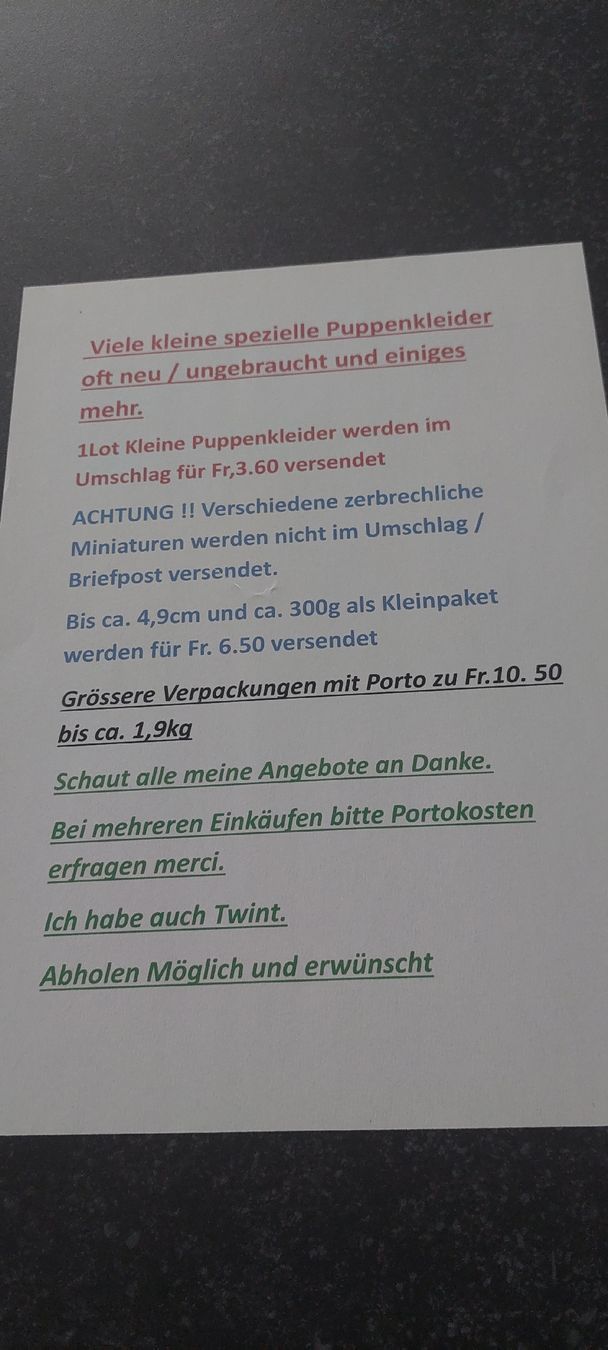 Puppenhäuser & -möbel: Puppenkleidchen  – Neu (gemäss Beschreibung) aus Muri AG von nindo1 6