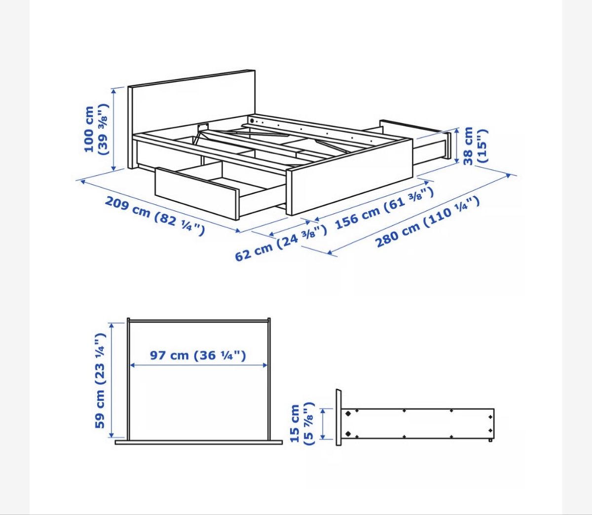 Betten: Malm Bett 140x200 inkl. Lattenrost – Gebraucht aus Cham von flamingo1707 2