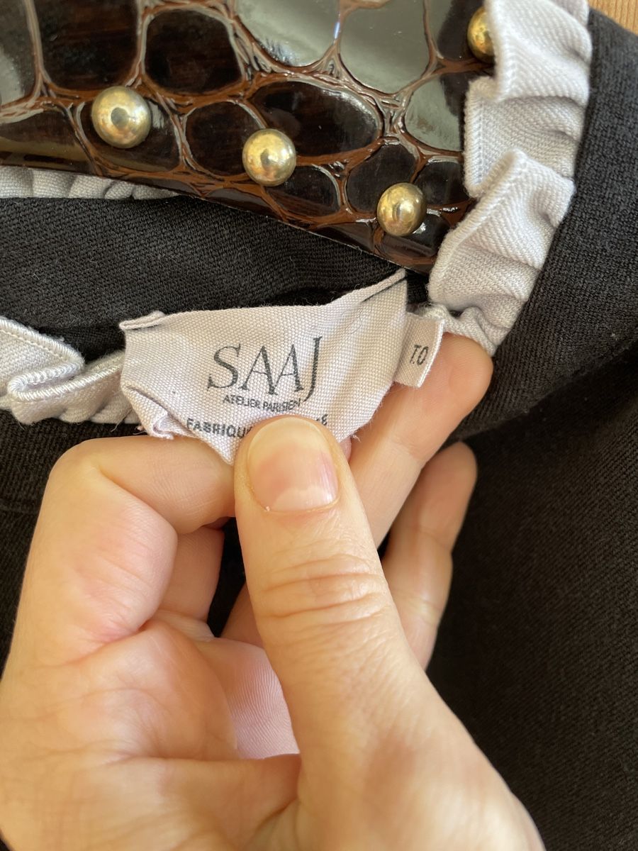 Maglioni & Felpe: SAAJ | Pullover | Gr. T0 | schwarz mit speziellem Kragen – Usato da Zürich venduto da samira12382 2