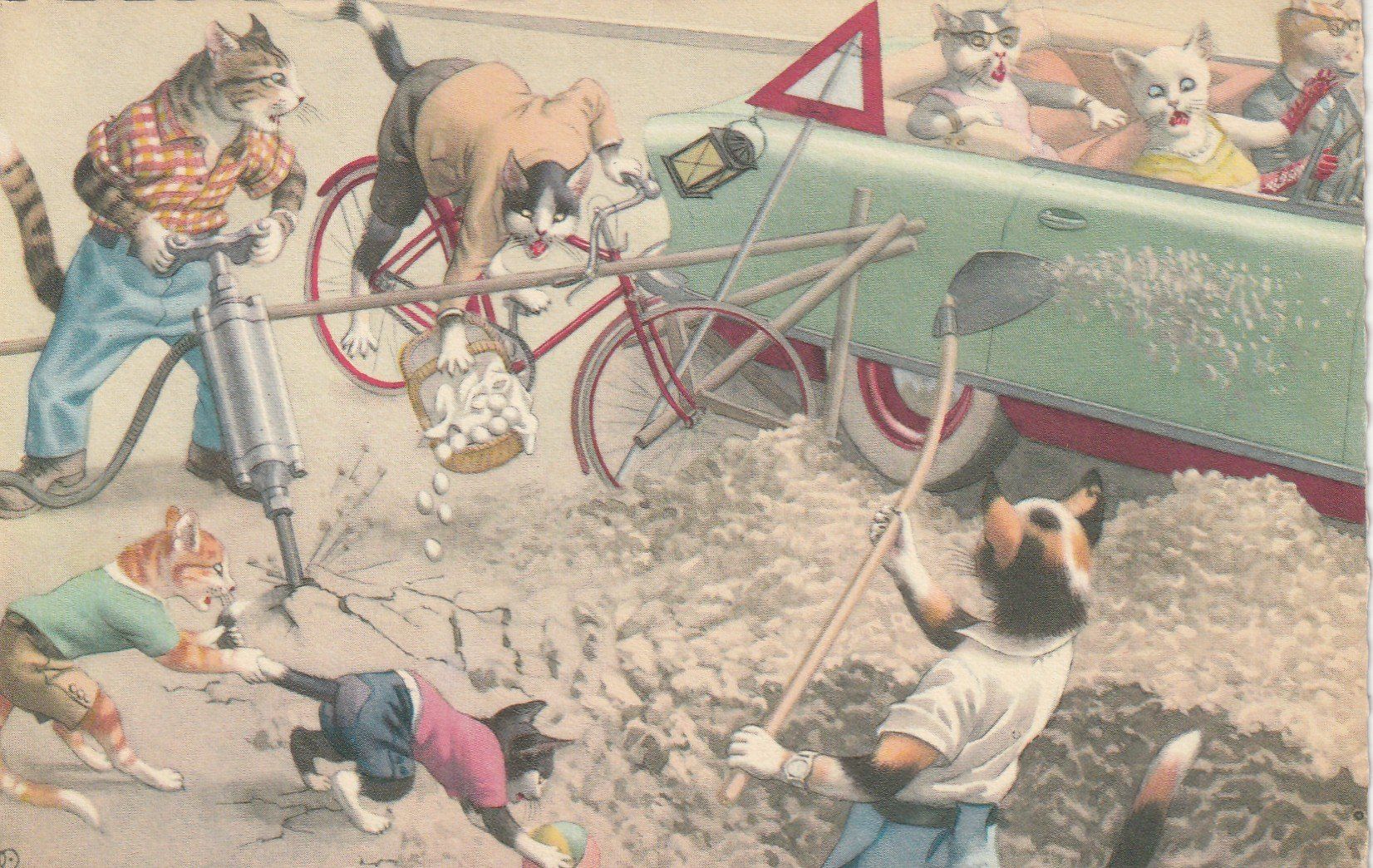 Cartoline postali: Katzen Verkehrschaos – Usato da Rorschacherberg venduto da fratovi2