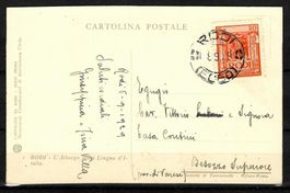 1929 Postkarte Italien Kolonien Egeo Rodi /°