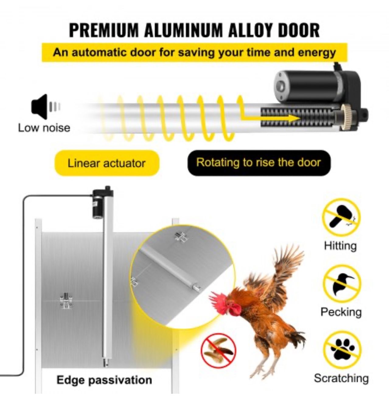Käfige, Transport & Sicherheit: Automatische Hühnerklappe Aluminiumlegierung/ABS Hühnertür m – Neu und originalverpackt aus Amriswil von JaJa-Express 3