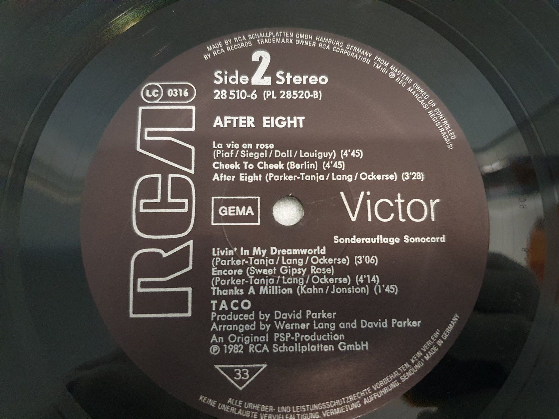 Dischi in vinile: Taco – After Eight – Usato da Uster venduto da Vinyl-Leidenschaft 5