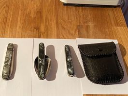 Klappbesteck mit Etui, alt, sehr selten