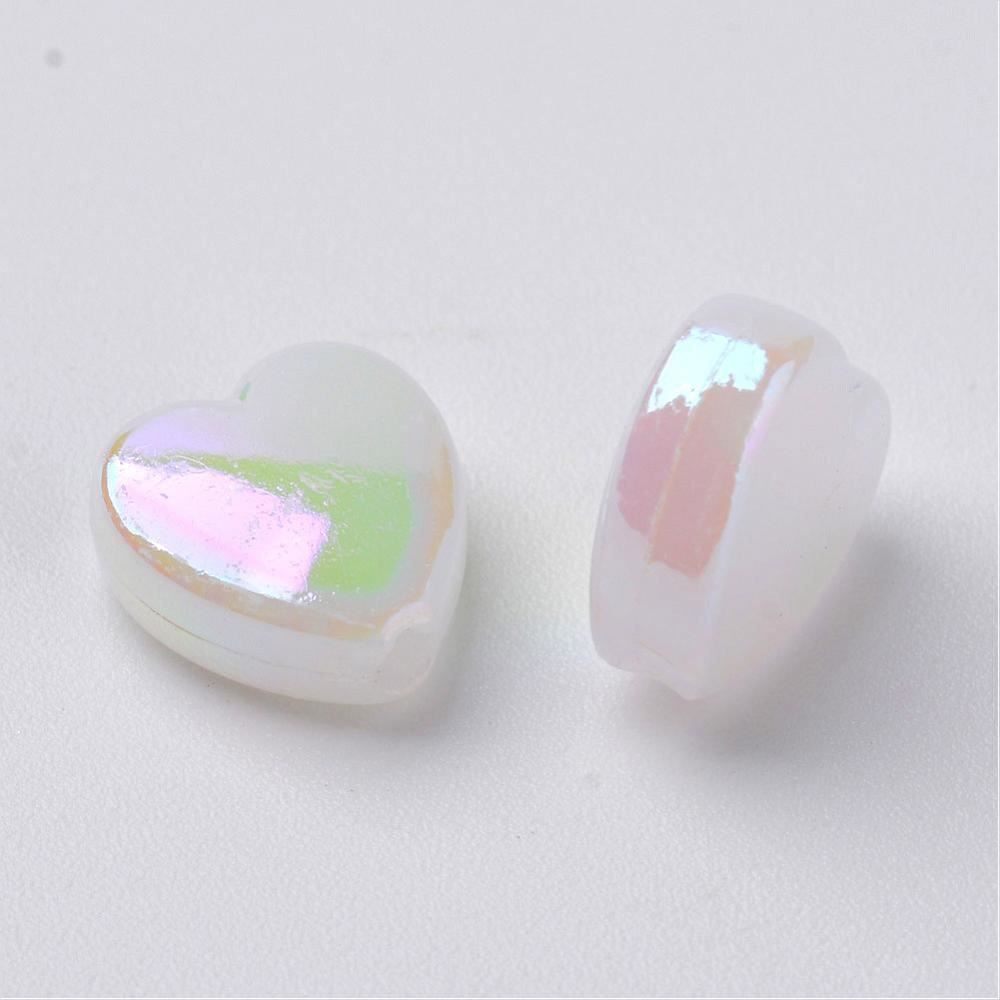 Perle (finte): Acrylperlen Herz milchig 8mm / 20St. – Nuovo (secondo la descrizione) da Rüegsau venduto da Tausendfreund 1