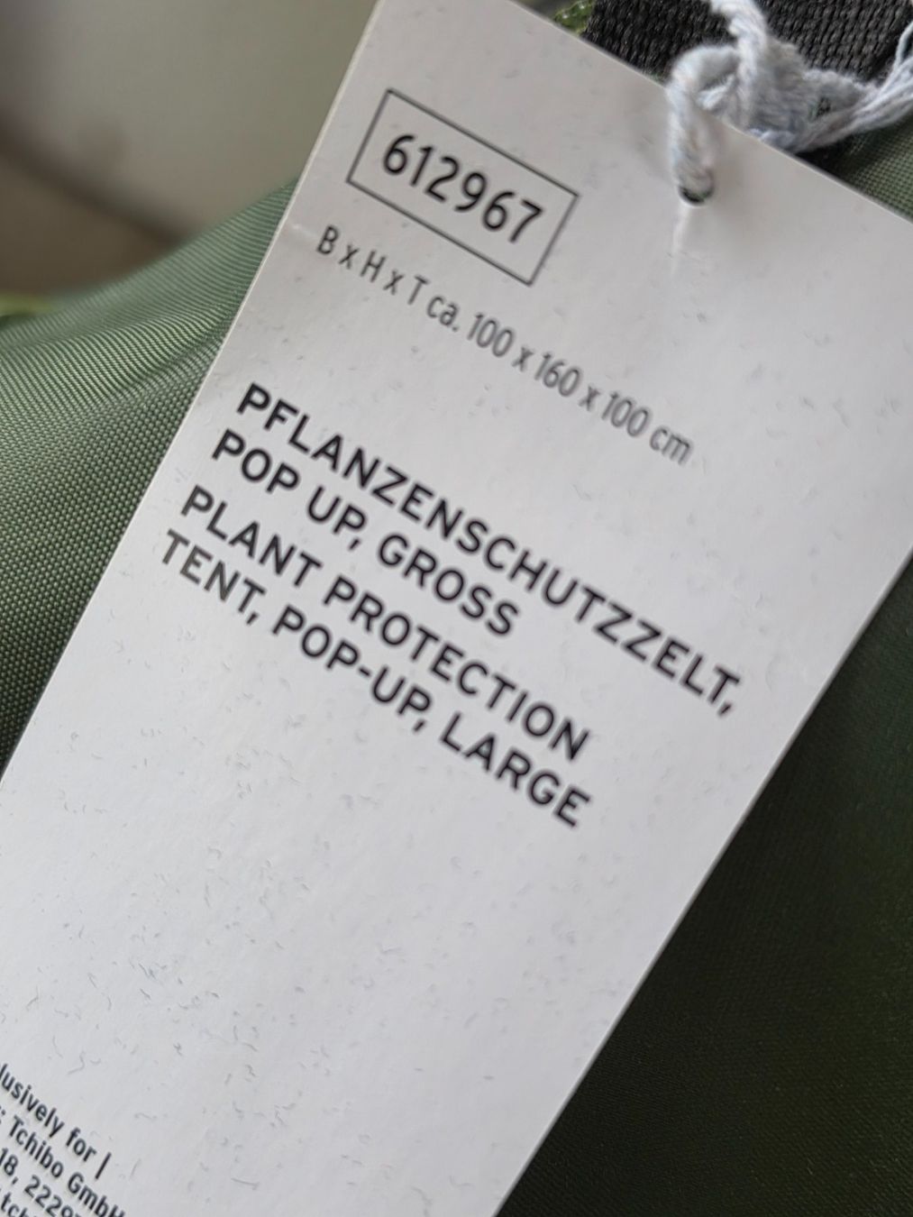 Zelte & Pavillons: Popup Pflanzenschutzzelt – Neu und originalverpackt aus Safenwil von Flaboenel 1