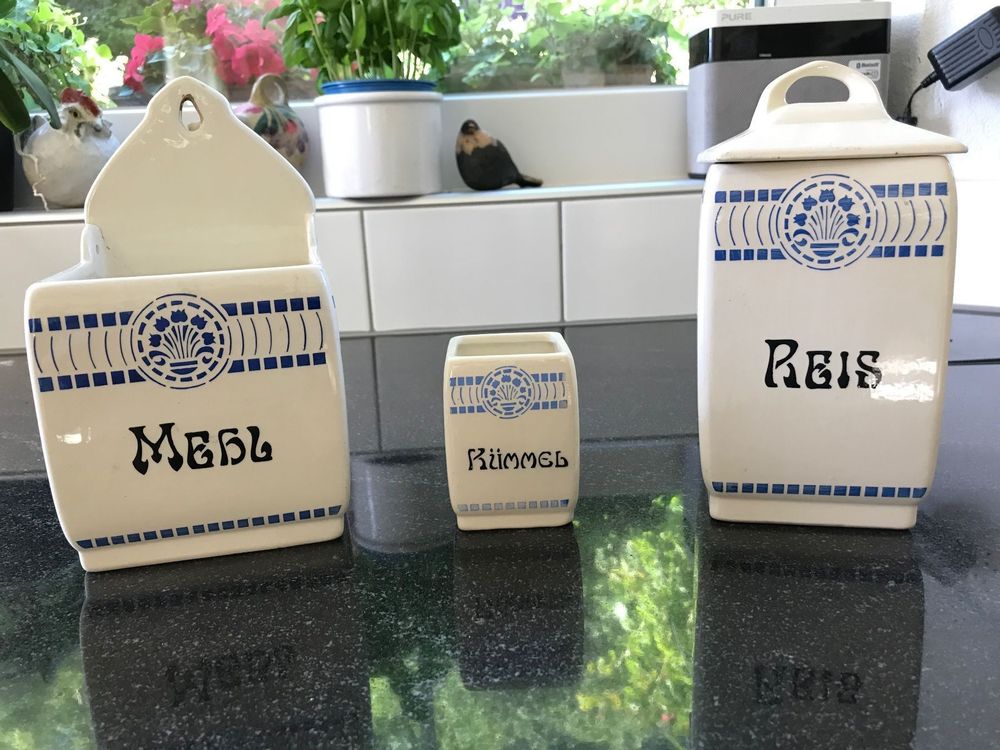 Mehl Reis Und Kümmel Gefässe Behälter Antik Porzellan Acheter Sur Ricardo