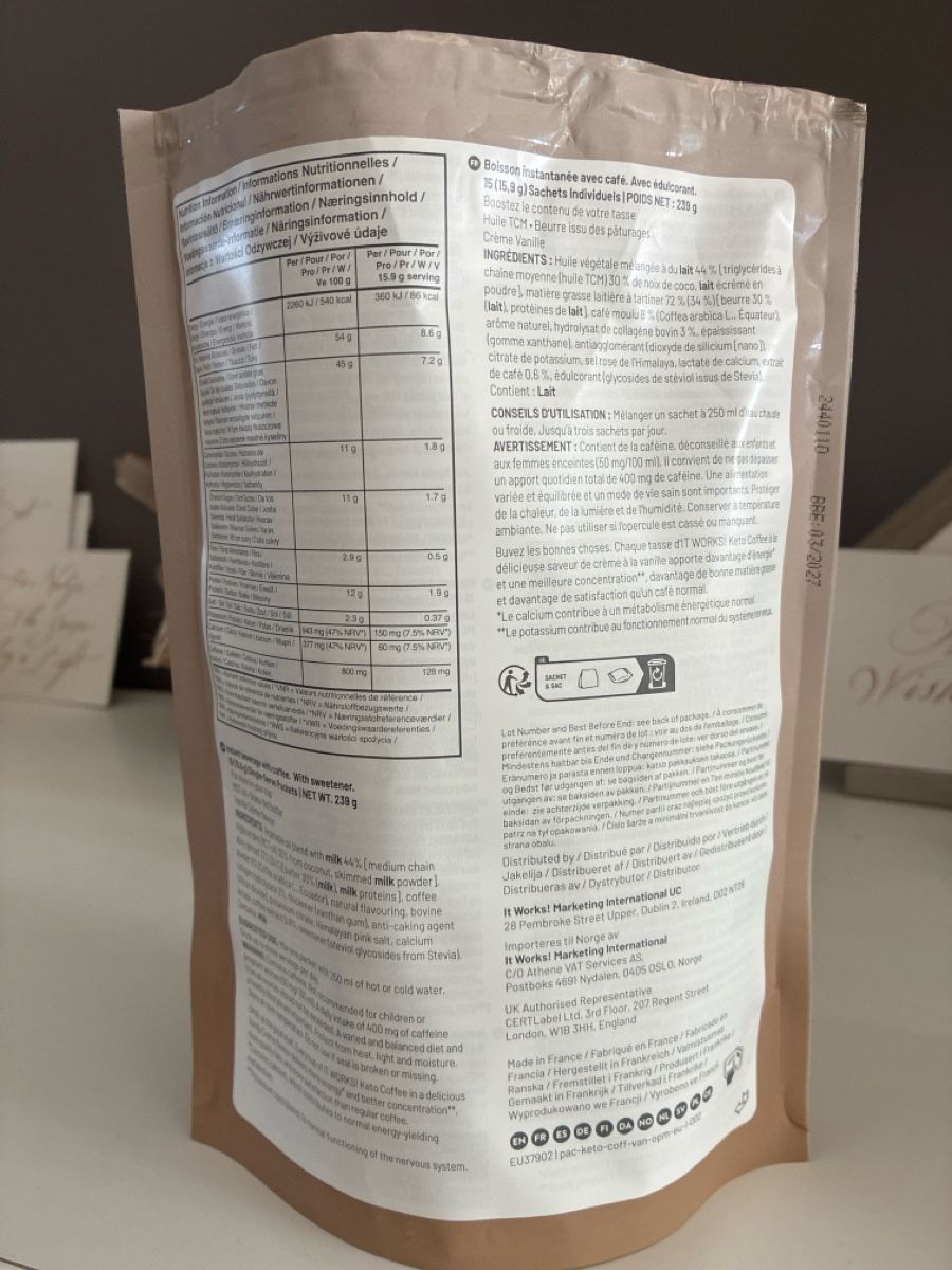 Cibi & Specialità: It Works! Keto Coffee Vanilla Crème - Einzelportionen – Nuovo e nell'imballaggio originale da Bäretswil venduto da Viechel 1