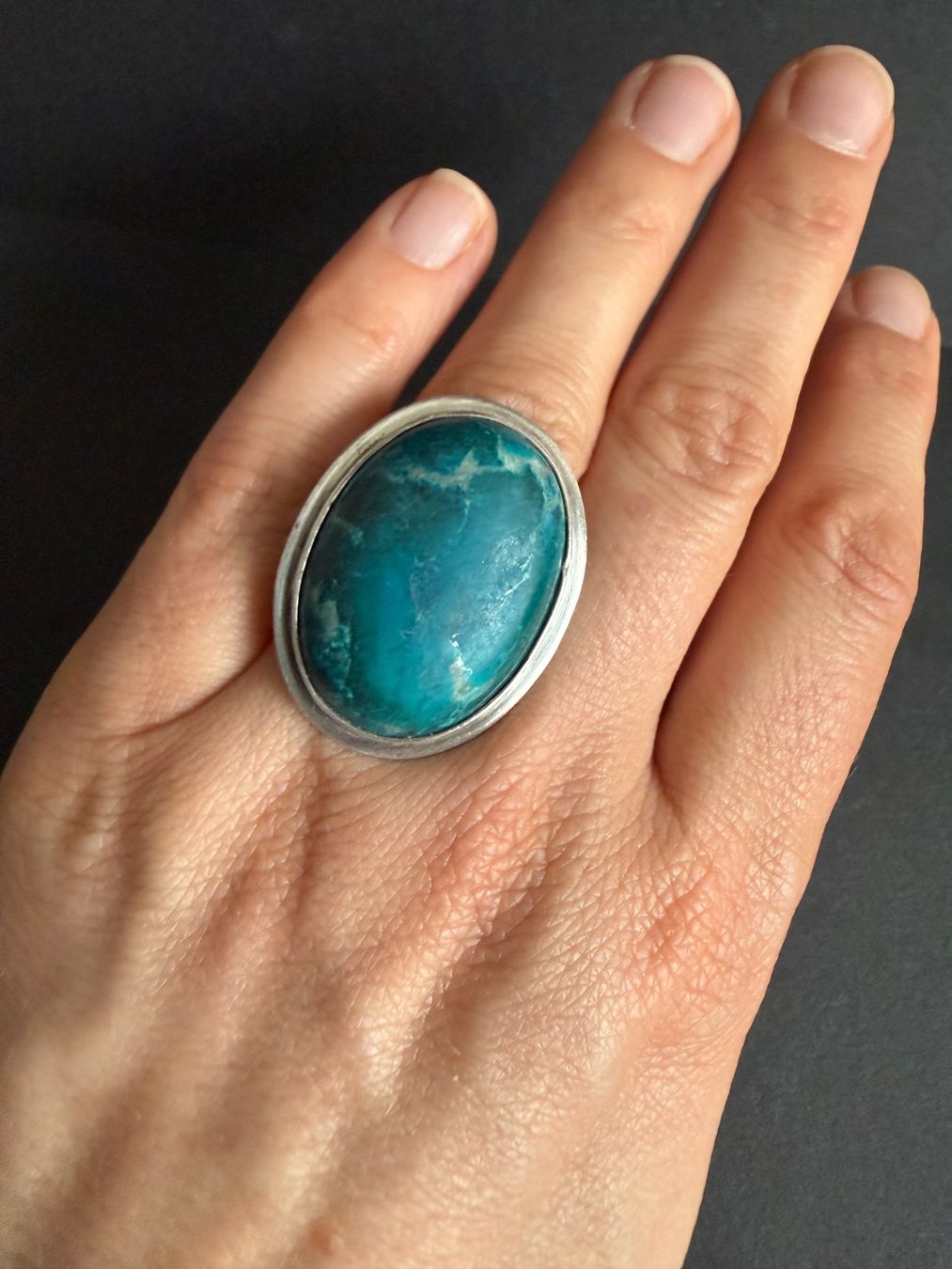 Ringe: Silber Ring mit Chrysokoll 925 – Gebraucht aus Spiegel b. Bern von Rogger72 4