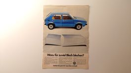 VW / VOLKSWAGEN GOLF 1 - Werbung / Bilddokument / Reklame