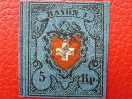 15II (Rayon I dunkelblau) T.18 überrandig, Kat: 1'000.-+ Att