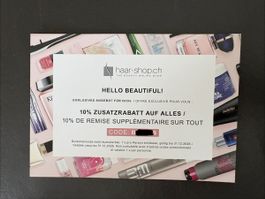 Gutschein haar-shop.ch 10 Prozent Rabatt bis 31.12.2026