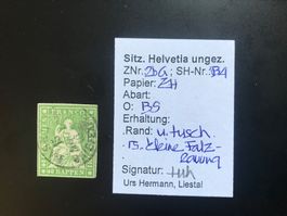 1857-1862 Strubel 26G mit Kleinattest