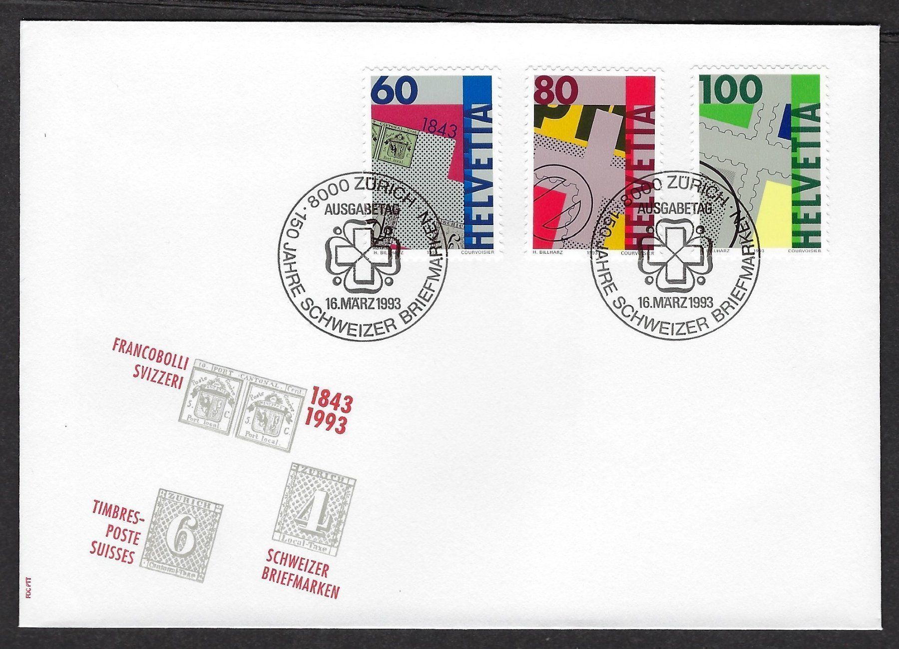 Tutti i francobolli: 150 Jahre Schweizer Briefmarken, FDC – Usato da Luzern venduto da Einh0rn