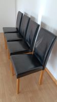 4 Stühle schwarz (Kunstleder/Holz)